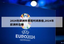 2024年欧洲杯赛程时间表格,2024年欧洲杯在哪