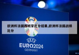 欧洲杯法国西班牙比分结果,欧洲杯法国战绩比分